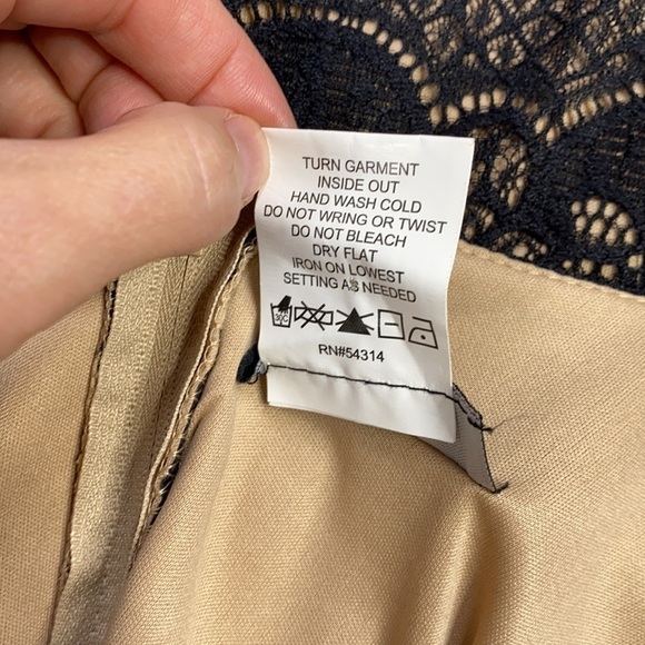 B. Darlin Black Lace W/Nude Underlay Fit & Flare Dress - Picture 4 of 8